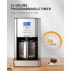 imageAIRMSEN 12Cup Programmable Drip Coffee Maker Stainless Steel Auto Brew with 3 Temperature Settings 4Hour Keep Warm ampamp Reusable Filter Silver