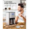 imageAIRMSEN 12Cup Programmable Drip Coffee Maker Stainless Steel Auto Brew with 3 Temperature Settings 4Hour Keep Warm ampamp Reusable Filter Silver