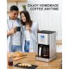 imageAIRMSEN 12Cup Programmable Drip Coffee Maker Stainless Steel Auto Brew with 3 Temperature Settings 4Hour Keep Warm ampamp Reusable Filter Silver