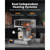 imageAIRMSEN 20 Bar Espresso Machine with Automatic Milk Frother Cappuccino ampamp Latte Coffee Maker with Quick Brew Dual Boiler 1350W  1000W Stainless Steel 60oz Water Tank Touchscreen