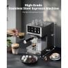 imageAIRMSEN 20 Bar Espresso Machine with Automatic Milk Frother Cappuccino ampamp Latte Coffee Maker with Quick Brew Dual Boiler 1350W  1000W Stainless Steel 60oz Water Tank Touchscreen