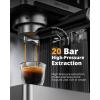 imageAIRMSEN 20 Bar Espresso Machine with Automatic Milk Frother Cappuccino ampamp Latte Coffee Maker with Quick Brew Dual Boiler 1350W  1000W Stainless Steel 60oz Water Tank Touchscreen