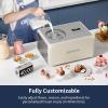 imageAIRMSEN 21Quart Ice Cream Maker Machine with Builtin Compressor No PreFreezing Required Fully Automatic Frozen Treats Maker with LED Display ampamp Timer 72Minute Cooling Function Stainless Steel
