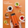 imageAIRMSEN Travel Electric Kettle with 6 Temperature Control 4 KeepWarm Modes  500ml Portable Water Boiler Builtin 316 Stainless Steel  Mini Hot Water Kettle for Tea Milk Coffee  Orange