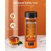 imageAIRMSEN Travel Electric Kettle with 6 Temperature Control 4 KeepWarm Modes  500ml Portable Water Boiler Builtin 316 Stainless Steel  Mini Hot Water Kettle for Tea Milk Coffee  Orange