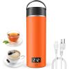 imageAIRMSEN Travel Electric Kettle with 6 Temperature Control 4 KeepWarm Modes  500ml Portable Water Boiler Builtin 316 Stainless Steel  Mini Hot Water Kettle for Tea Milk Coffee  Orange