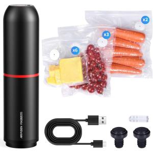 imageAIRMSEN Handheld Vacuum Sealer with 11 PCS Reusable Sous Vide Bags and 2 PCS Vacuum Wine Sealer Compact Vacuum Sealer Machine for Food StorageVacuum Sealer  11 Sous Vide Bags