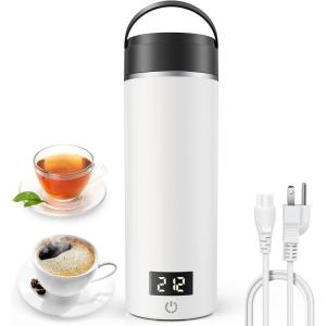 imageAIRMSEN Travel Electric Kettle with 6 Temperature Control 4 KeepWarm Modes  500ml Portable Water Boiler Builtin 316 Stainless Steel  Mini Hot Water Kettle for Tea Milk Coffee  White