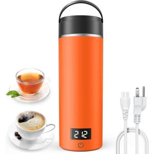 imageAIRMSEN Travel Electric Kettle with 6 Temperature Control 4 KeepWarm Modes  500ml Portable Water Boiler Builtin 316 Stainless Steel  Mini Hot Water Kettle for Tea Milk Coffee  Orange