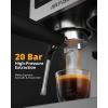 imageAIRMSEN Espresso Machines with Burr Grinder 20 Bar Milk Frother Steam Wand Stainless Steel Coffee Maker for Home  Cappuccino Latte ampamp Cold Brew Iced Coffee Maker ampamp Americano
