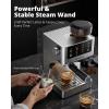 imageAIRMSEN Espresso Machines with Burr Grinder 20 Bar Milk Frother Steam Wand Stainless Steel Coffee Maker for Home  Cappuccino Latte ampamp Cold Brew Iced Coffee Maker ampamp Americano
