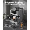 imageAIRMSEN Espresso Machines with Burr Grinder 20 Bar Milk Frother Steam Wand Stainless Steel Coffee Maker for Home  Cappuccino Latte ampamp Cold Brew Iced Coffee Maker ampamp Americano