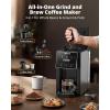 imageAIRMSEN Grind ampamp Brew Coffee Maker with Grinder  Single Serve Machine Compatible with KCup Pods ampamp Ground 1000W Fast 614oz Brewer Descaling Alert Touchscreen ampamp 50oz Removable Tank LargeLarge