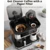 imageAIRMSEN 12Cup Programmable Coffee Maker  Single Serve Machine for KCup Pods ampamp Ground 1000W Fast Brew Delay Start 2H Keep Warm Touchscreen 60oz Tank Glass Carafe  Home ampamp Office