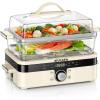 imageAIRMSEN Glass Food Steamer for Cooking  85QT Vegetable Steamer with 2Tier Stainless Steel Trays 1200W Super Fast Heating for Veggies Seafood ampamp Rice BPAFree